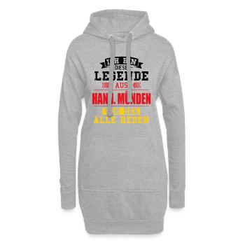 Stadt Hann. Münden Deutschland Legende Spruch - Hoodie-Kleid - Grau meliert - Vorne