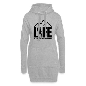 LIFE IS BEST IN THE MOUNTAINS - Berge Wandern - Hoodie-Kleid - Grau meliert - Vorne