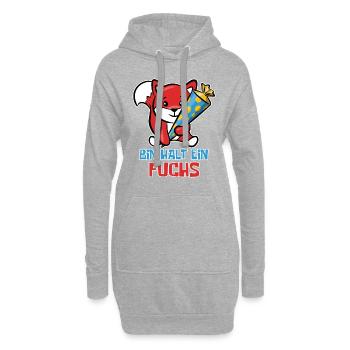 Schlauer Fuchs Schulanfang - Bin halt ein Fuchs - Hoodie-Kleid - Grau meliert - Vorne