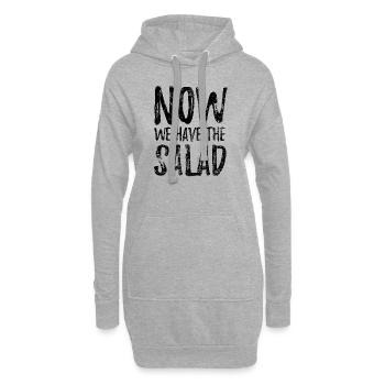 Now we have the Salad - Denglisch Spruch - Hoodie-Kleid - Grau meliert - Vorne