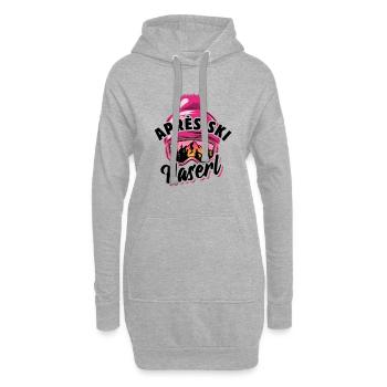 Ski - Apres Ski Haserl - Wintersport, Skiurlaub - Hoodie-Kleid - Grau meliert - Vorne