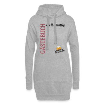Gästebuch 85. Geburtstag, unterschreiben, Geschenk - Hoodie-Kleid - Grau meliert - Vorne