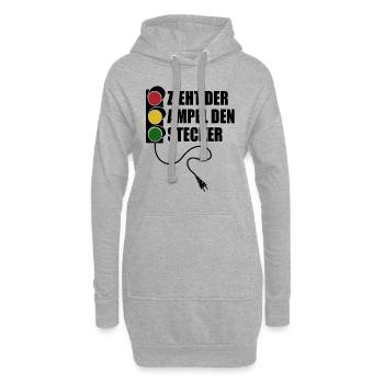 Zieht der Ampel den Stecker - Spruch - Hoodie-Kleid - Grau meliert - Vorne
