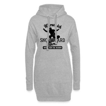 Warum ich Snowboard fahre? Weil ich es kann - Hoodie-Kleid - Grau meliert - Vorne