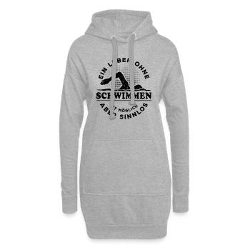 Ein Leben ohne Schwimmen ist möglich aber sinnlos - Hoodie-Kleid - Grau meliert - Vorne