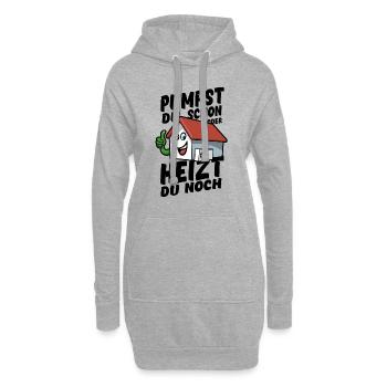 Pumpst du schon oder heizt du noch? - Wärmepumpe - Hoodie-Kleid - Grau meliert - Vorne