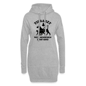 Tierarzt weil Menschen doof sind - Hoodie-Kleid - Grau meliert - Vorne