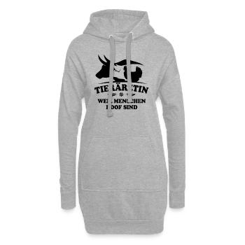 Tierärztin weil Menschen doof sind - Hoodie-Kleid - Grau meliert - Vorne