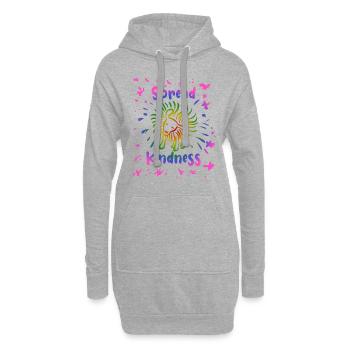 Spread Kindness - Hund schüttelt sich - Hoodie-Kleid - Grau meliert - Vorne
