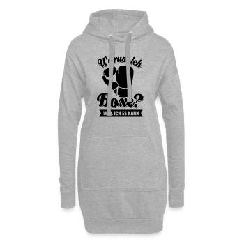 Warum ich Boxe? Weil ich es kann - Spruch - Hoodie-Kleid - Grau meliert - Vorne