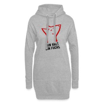 Bin halt ein Fuchs - schlau, cool & clever - Hoodie-Kleid - Grau meliert - Vorne