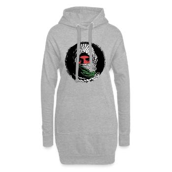 Freiheit für Palästina - Frieden - Hoodie-Kleid - Grau meliert - Vorne