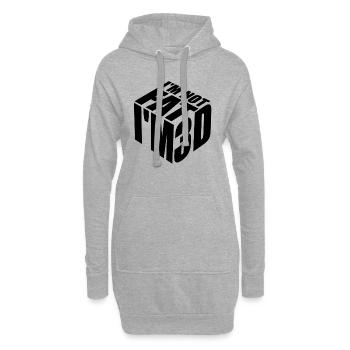 Je ne suis pas gros, je suis 3D - Sweat-shirt à capuche long Femme - gris chiné - Devant