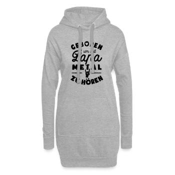 Geboren um mit Papa Metal zu hören - Hoodie-Kleid - Grau meliert - Vorne