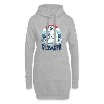 Eisbaden Eisbad Winterbader Cartoon - Hoodie-Kleid - Grau meliert - Vorne