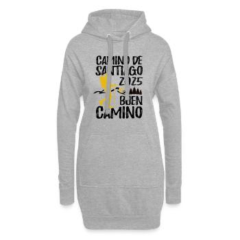 Camino de Santiago Buen Camino 2025 Damen - Hoodie-Kleid - Grau meliert - Vorne