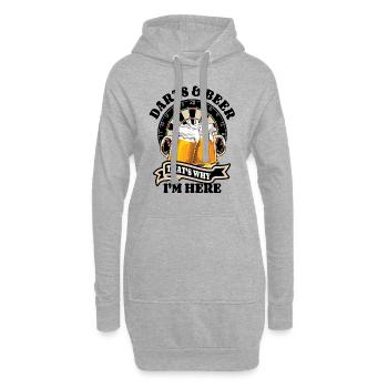 Darts & Beer - That's why I'm here - Dart Fan - Hoodie-Kleid - Grau meliert - Vorne
