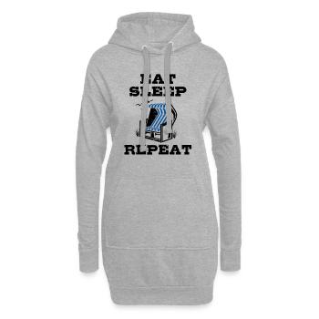 Eat Sleep Chaise de plage Repeat - Vacances - Mer - Sweat-shirt à capuche long Femme - gris chiné - Devant