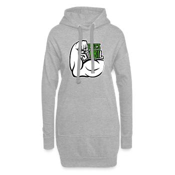 Stabil Abi 2025 - Bizeps - Abitur - Spruch - Hoodie-Kleid - Grau meliert - Vorne