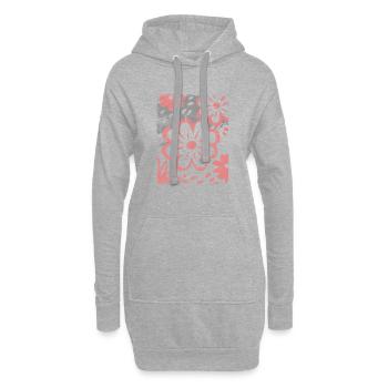 Blumen - Frühling - Sommer - Spruch - Hoodie-Kleid - Grau meliert - Vorne