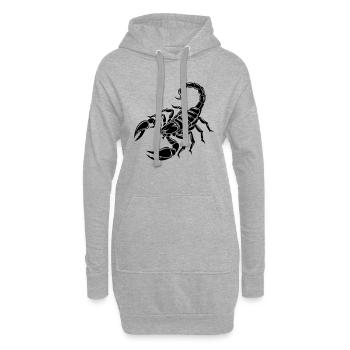 Skorpion - Giftstachel - Artenschutz - Lebensraum - Hoodie-Kleid - Grau meliert - Vorne