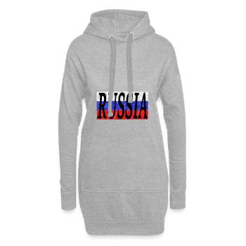 RUSSIE Russie - Sweat-shirt à capuche long Femme - gris chiné - Devant