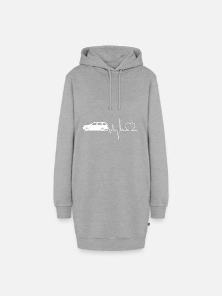 Herzschlag E46 Touring Geschenk - Hoodie-Kleid - Grau meliert