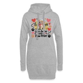 Life’s Better with a Paw Print - Hoodie-Kleid - Grau meliert - Vorne