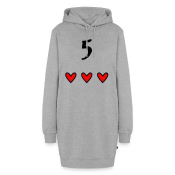 5 JAHRE. 5-jähriges JUBILÄUM. GEBURTSTAG 5 JAHRE. GEBURTSTAG - Hoodie-Kleid - Grau meliert - Vorne