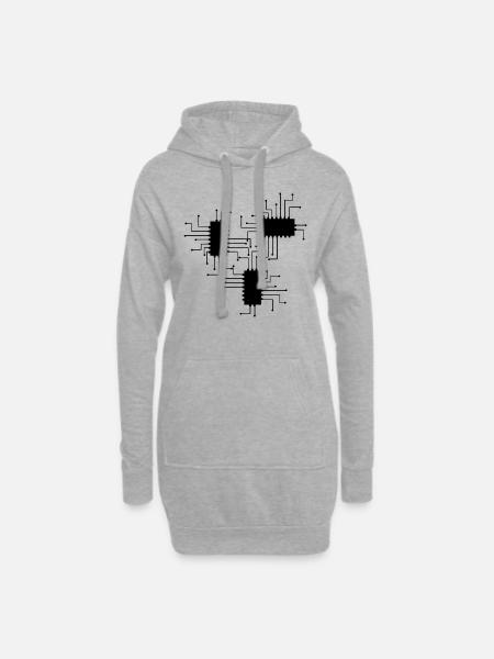 elektriker Elektrik Elektronik Beruf Spannung CPU - Hoodie-Kleid - Grau meliert
