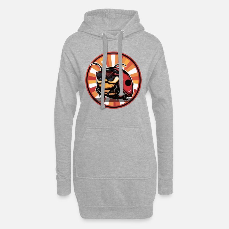 Marienkäfer Comic - Hoodie-Kleid - Grau meliert