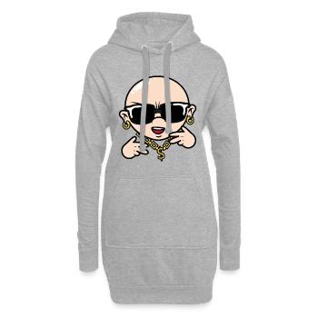 Bald Hip Hop Guy - Hoodie-Kleid - Grau meliert - Vorne