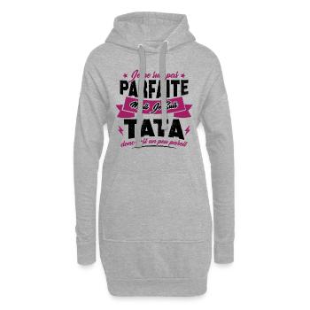 Pas parfaite mais je suis tata - Sweat-shirt à capuche long Femme - gris chiné - Devant