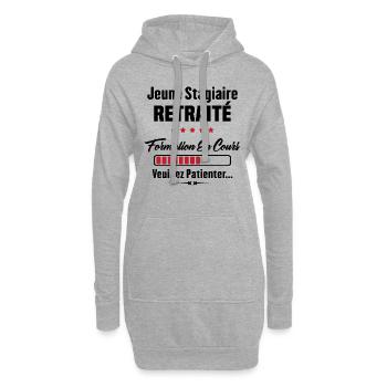 Jeune stagiaire retraité formation en cours - Sweat-shirt à capuche long Femme - gris chiné - Devant