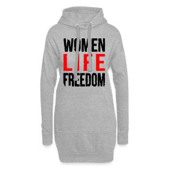 Women life freedom - Hoodie-Kleid - Grau meliert - Vorne