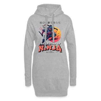 Ninja Fighter Guerrier Shinobi Japon Épée Katana - Sweat-shirt à capuche long Femme - gris chiné - Devant