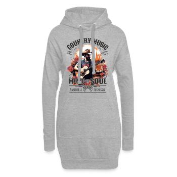 Musique country Guitare Guitariste Chanteur Vintage - Sweat-shirt à capuche long Femme - gris chiné - Devant