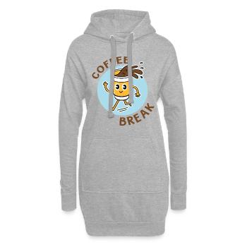 coffee break - Sweat-shirt à capuche long Femme - gris chiné - Devant