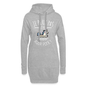 je peux pas j’ai aqua poney humour noël piscine - Sweat-shirt à capuche long Femme - gris chiné - Devant