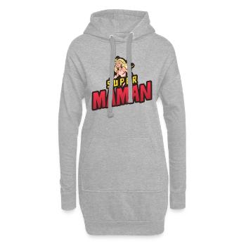 Super maman - Sweat-shirt à capuche long Femme - gris chiné - Devant