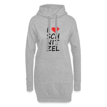 I LOVE SCHNITZEL - Hoodie-Kleid - Grau meliert - Vorne