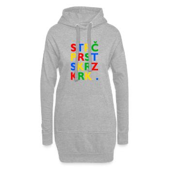 Strč Prst Skrz Krk - Tschechischer Zungenbrecher - Hoodie-Kleid - Grau meliert - Vorne
