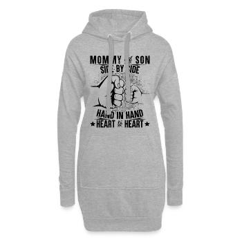 Mommy and son heart to heart - Hoodie-Kleid - Grau meliert - Vorne