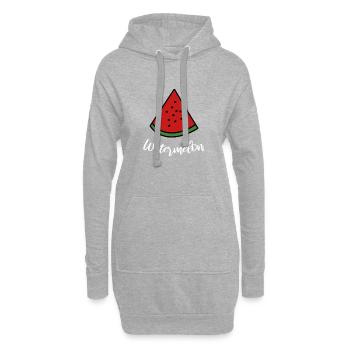 melon d'eau - Sweat-shirt à capuche long Femme - gris chiné - Devant