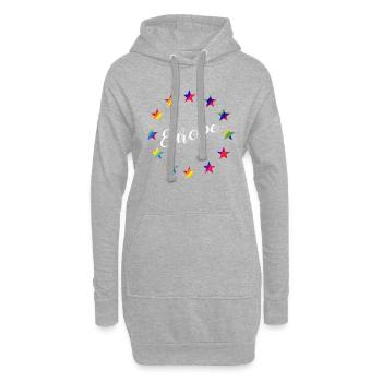 EU Union européenne étoiles couleurs arc-en-ciel - Sweat-shirt à capuche long Femme - gris chiné - Devant