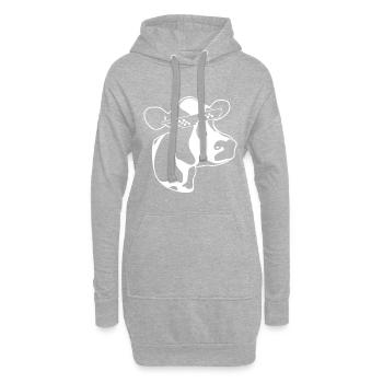 Kuh Sonnenbrille Brille Cool Meme Kinder - Hoodie-Kleid - Grau meliert - Vorne