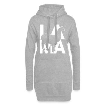 LAMA - Sweat-shirt à capuche long Femme - gris chiné - Devant