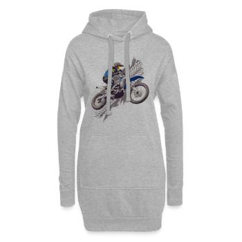 Motocross Dirt Bike motard hors route - Sweat-shirt à capuche long Femme - gris chiné - Devant