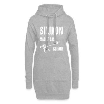 Silikon macht das schon - Hoodie-Kleid - Grau meliert - Vorne