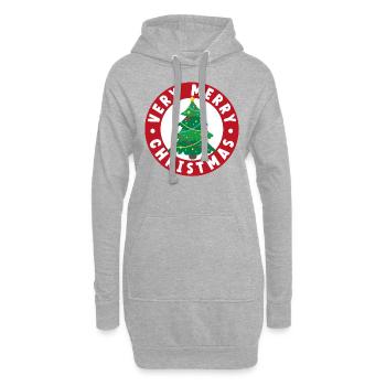 Sehr fröhlicher Weihnachtsbaum - Hoodie-Kleid - Grau meliert - Vorne